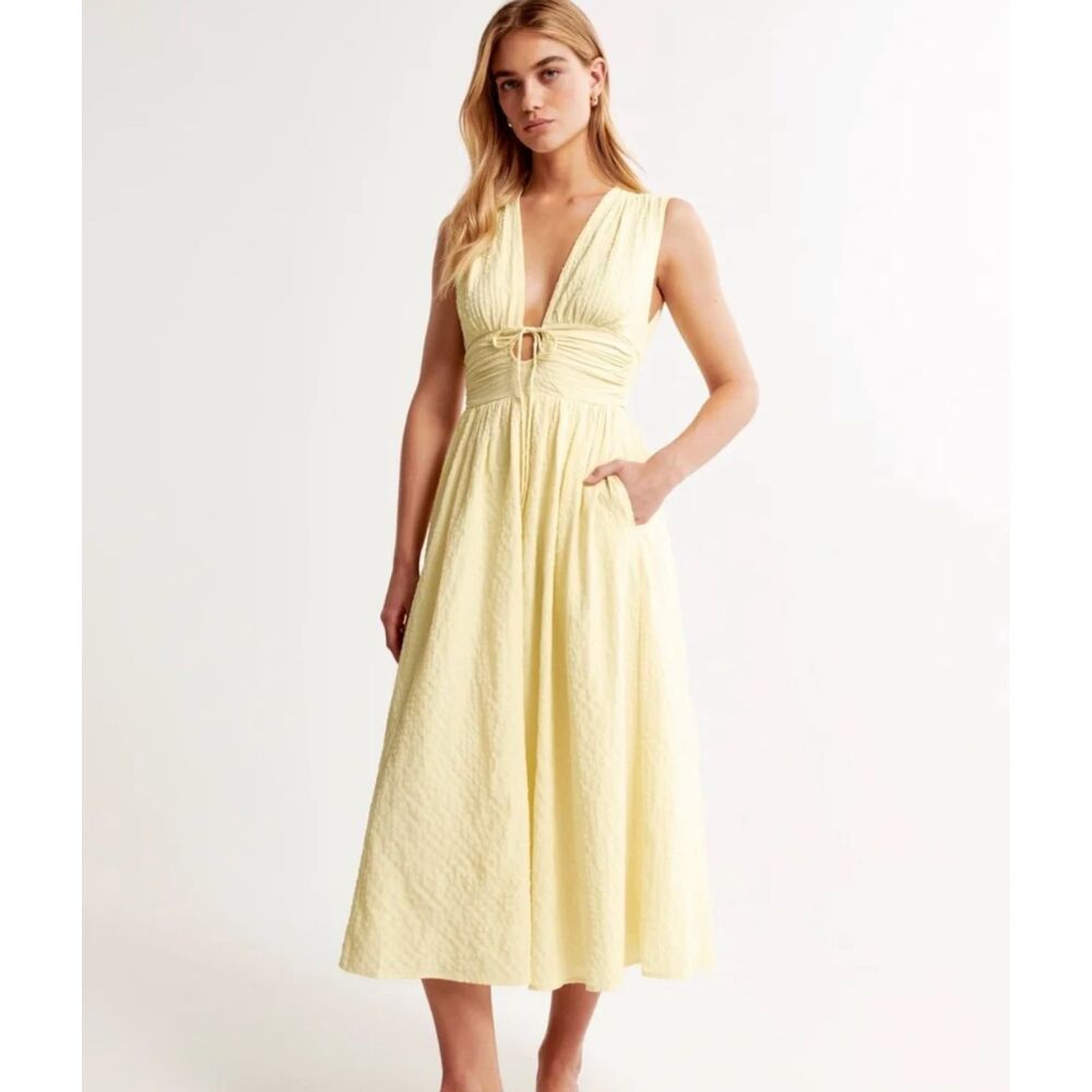 Abercrombie Tie-Front Seersucker Dress